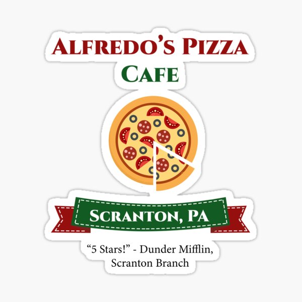 "Alfredo's Pizza Cafe The Office" Sticker by serendipitous08 Redbubble