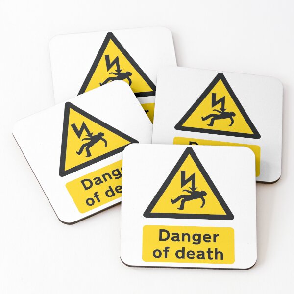 Item preview, UK Danger of Death Warning Sign with Text designed and sold by MintGubbins.