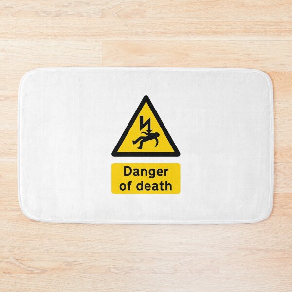 Item preview, UK Danger of Death Warning Sign with Text designed and sold by MintGubbins.