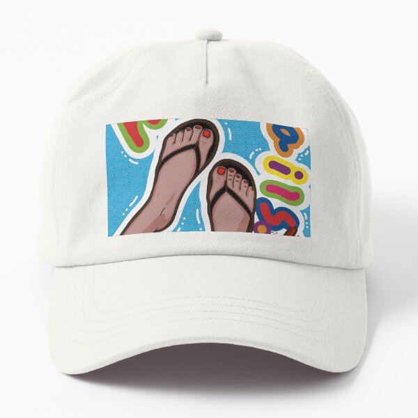 New nails | rainbow pattern | summer sandals Dad Hat
