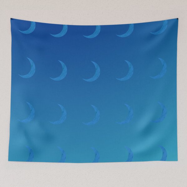 Item preview, Blue Crescent Moon Pattern in Light/Dark Blue Gradient Sky designed and sold by ShaunSandhu.