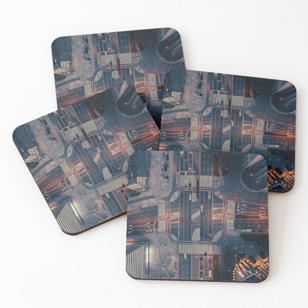 Item preview, Abstract aerial top down view of crossroad designed and sold by Lukasz Szczepanski.