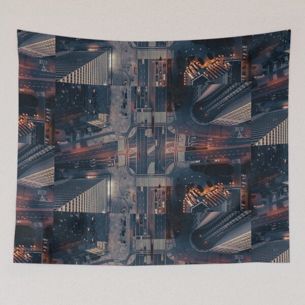 Item preview, Abstract aerial top down view of crossroad designed and sold by Lukasz Szczepanski.