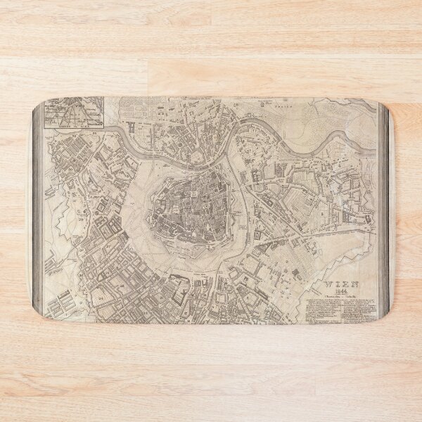 Item preview, Vienna Austria Antique Map (1844) Vintage Wein City Atlas designed and sold by BravuraMedia.