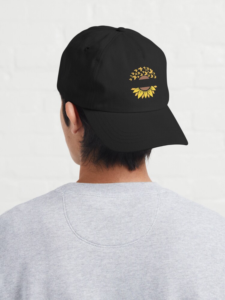 Alternate view of I Told Sunset About You Sunflower butterfly flying Cap