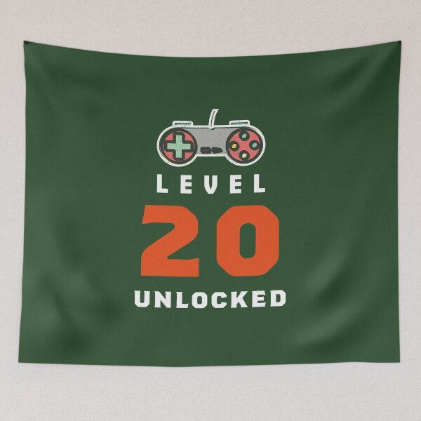 Item preview, Level 20 Unlocked Retro, Funny Video Gamer 20th Birthday Gift, 20 Years Old Vintage designed and sold by Boom-llqb.