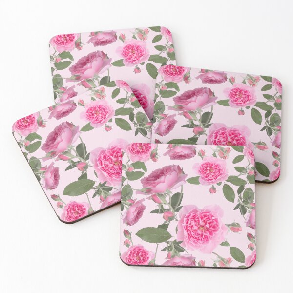 Item preview, Bright Pink Roses English Garden Scene designed and sold by cozycaroline.