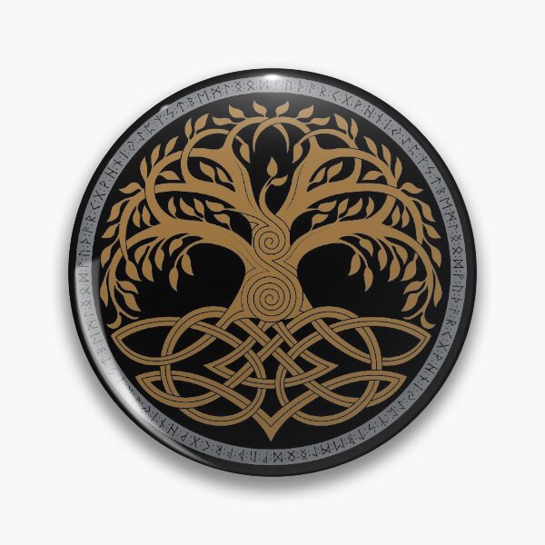 Item preview, Yggdrasil Viking Tree of LIfe Norse Pagan Mythology Futhark Runes Knotwork designed and sold by BluePagan.