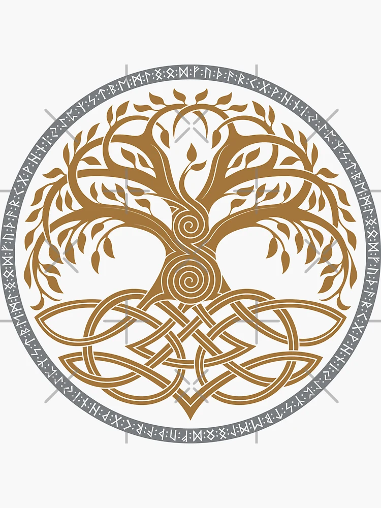 Wie oben so unten Kunstdruck, Keltischer Lebensbaum, Pagan Art