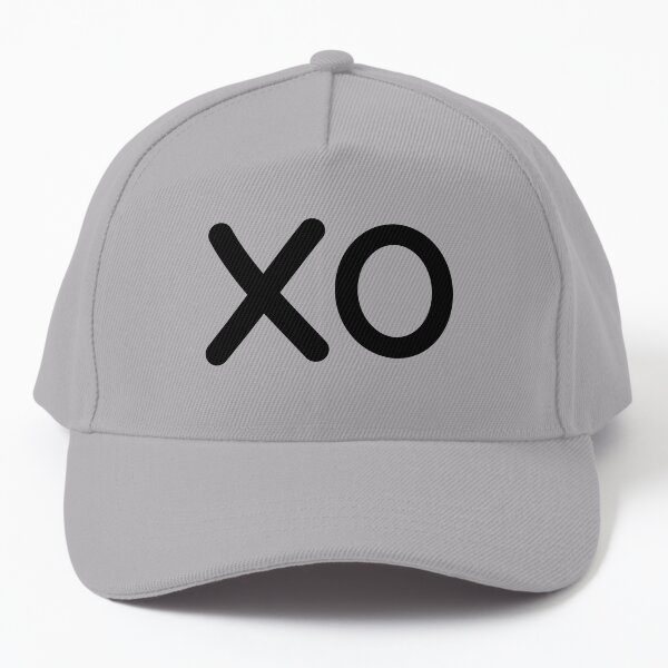 Classic Minimal XO Hugs and Kisses Text Words Pattern Baseball Cap