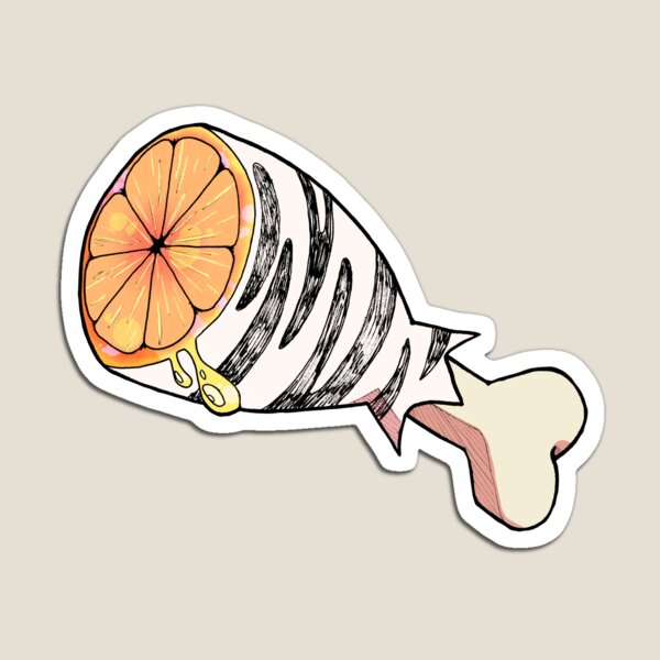 Orange zebra meat Magnet