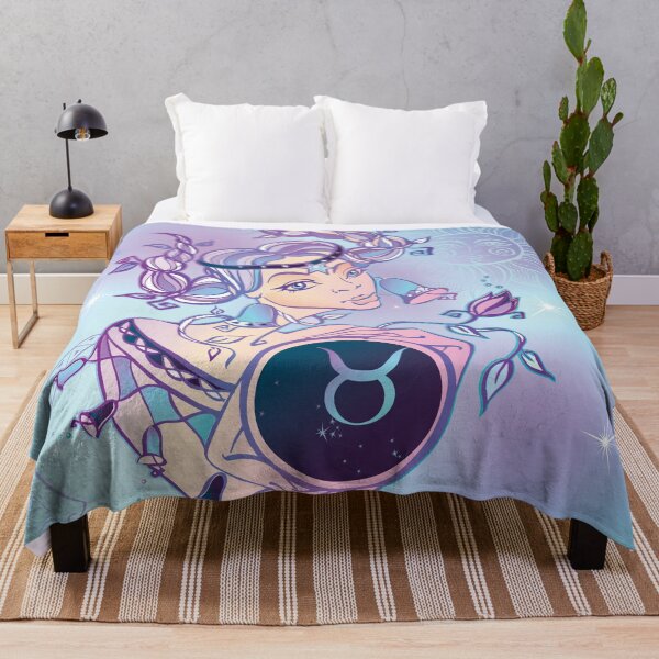Item preview, Beautiful Taurus Teal Purple Zodiac Horoscope Design for Taurus Birthdays in April or May designed and sold by AwakenedSoul.