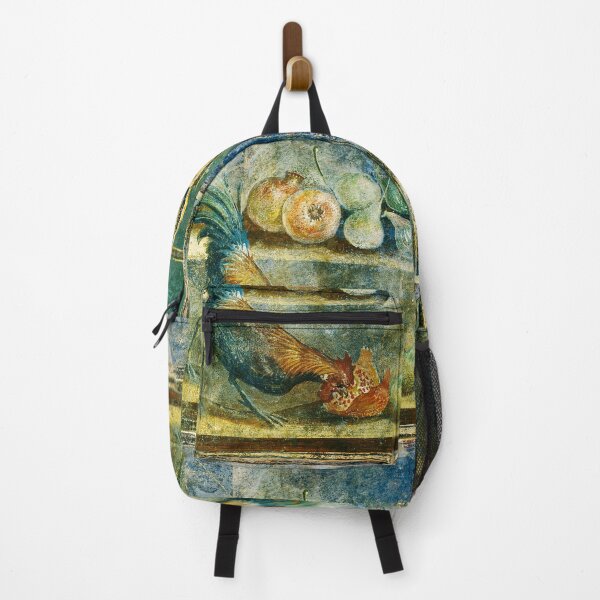 Item preview, COCKEREL PECKING AT POMEGRANATES,FIGS AND PEARS ANTIQUE POMPEII MURAL PAINTING WITH FRUITS designed and sold by BulganLumini.
