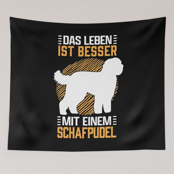 Item preview, Life with sheep poodle herding dog Hütepudel saying designed and sold by madgrfx.