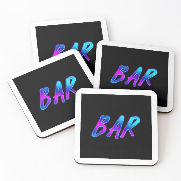 Item preview, Bar abstract blacklight text posters - Bar chrome metal words  designed and sold by Long Exposure.