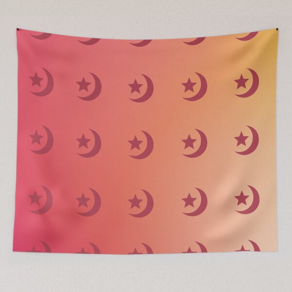 Item preview, Dark Red/Maroon Crescent Moon/Star Pattern Red/Orange Gradient Sky designed and sold by ShaunSandhu.