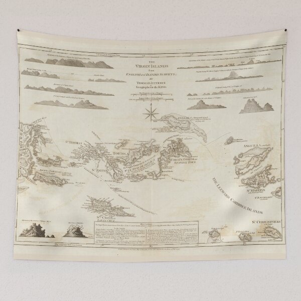 Item preview, Old Virgin Islands Map (1775) St Thomas, St Croix, St John, Tortolla, Virgin Gorda Vintage Atlas designed and sold by BravuraMedia.