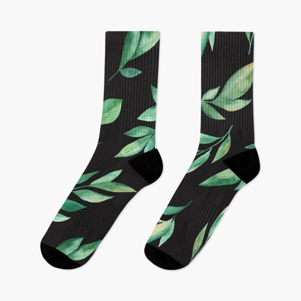 Item preview, Watercolor Peonies Leaves on black designed and sold by Pavnud.
