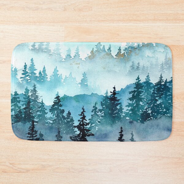 Item preview, Teal misty forest at mountains  designed and sold by myrll.