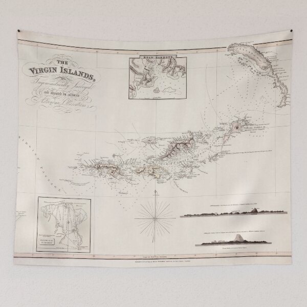 Item preview, Old Virgin Islands Map (1821) US & British Caribbean Isles Atlas designed and sold by BravuraMedia.