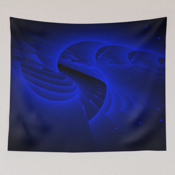 Item preview, Phase Shift (Radial) 01- Generative light wave digital fractal art in Cool Blue by The Raumier designed and sold by N-W-T-S-I-O.