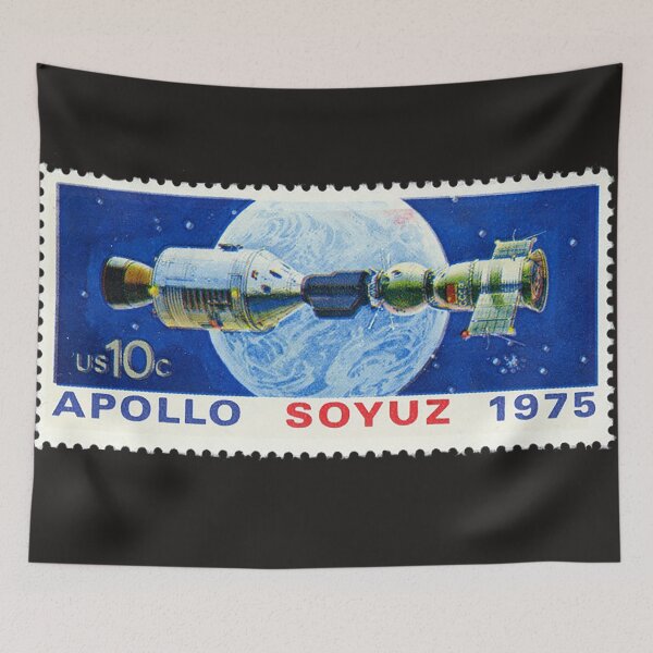 Item preview, Apollo Soyuz US Postage Stamp 1975, NASA, Astronauts, Outer Space, Spaceship, Launch, Space Docking designed and sold by Nostrathomas66.