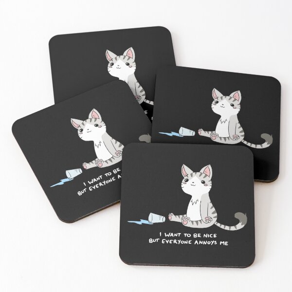 Item preview, Annoyed Kitty (Black Version) designed and sold by Nenijadraws.
