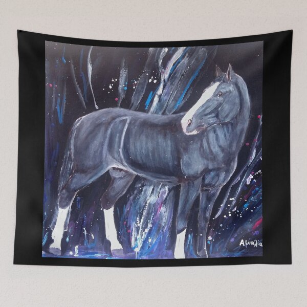 Item preview, Black horse white blaze designed and sold by horseaddicted.