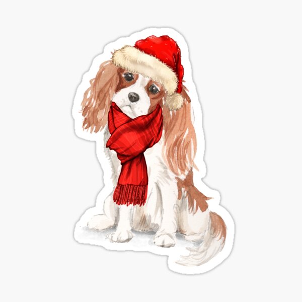 Cavalier King Charles Spaniel Christmas Dog Sticker