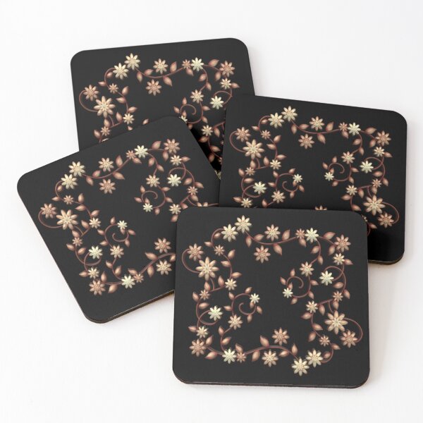 Item preview, Simple Golden Floral Flower Pattern designed and sold by Zareen Sayyed.