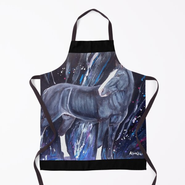 Item preview, Black warmblood colorful splash designed and sold by horseaddicted.