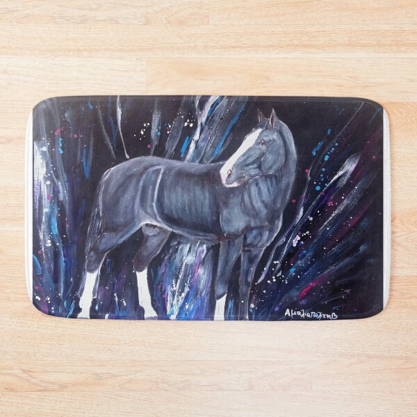 Item preview, Black warmblood colorful splash designed and sold by horseaddicted.