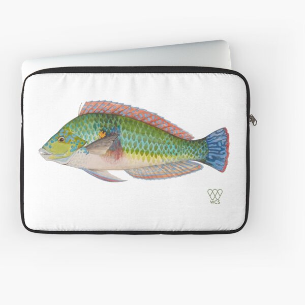 Green Parrot Fish Laptop Sleeve
