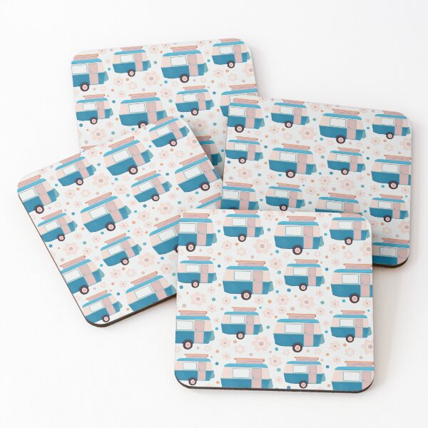 Item preview, Pastel Daisy Dot Vintage Caravan Pattern designed and sold by NattyDesigns.