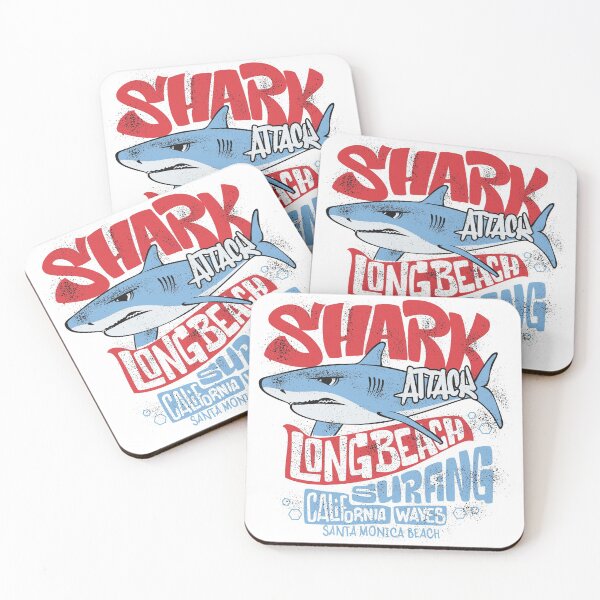 Aperçu de l'œuvre attaque de requin longue plage surf santa monica créée et vendue par naturehikers.