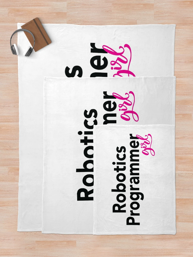 Thumbnail 5 of 6, Throw Blanket, Robotics Programmer Girl designed and sold by ProjectRobotics.