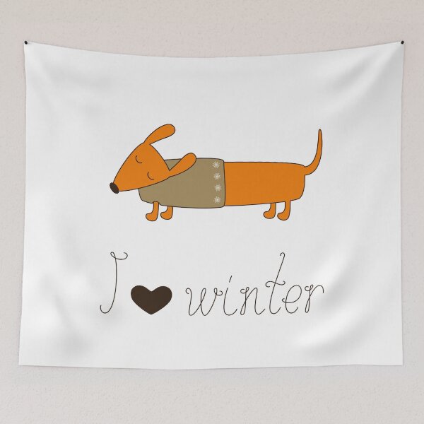 Item preview, Winter dachshund designed and sold by mborgali.