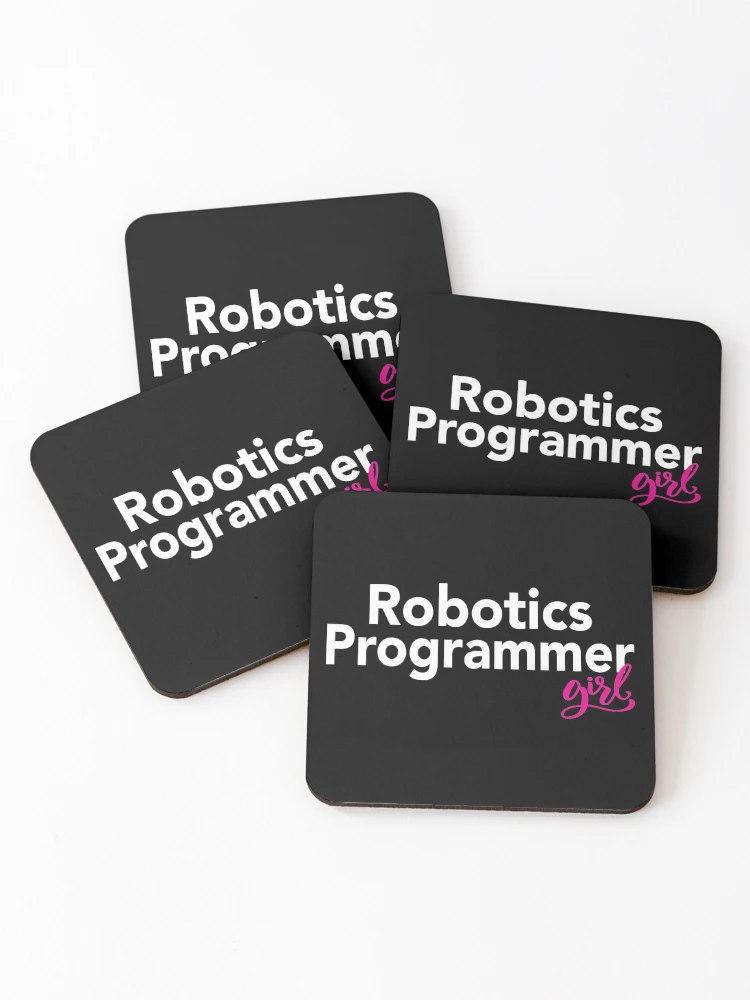 Thumbnail 1 of 5, Coasters (Set of 4), Robotics Programmer Girl designed and sold by ProjectRobotics.