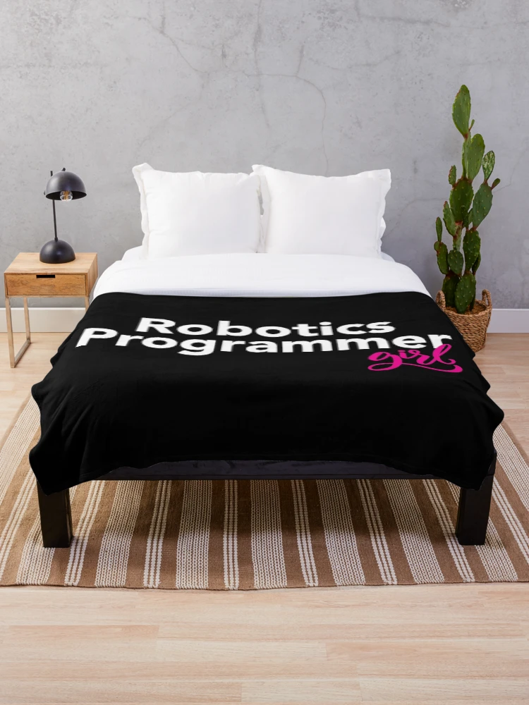 Thumbnail 1 of 6, Throw Blanket, Robotics Programmer Girl designed and sold by ProjectRobotics.