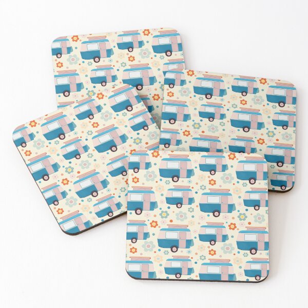 Item preview, Bright Daisy Dot Vintage Caravan Pattern designed and sold by NattyDesigns.