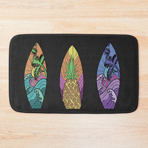 Item preview, Vintage sunset and pineapple surfboard trio designed and sold by Miaart365.