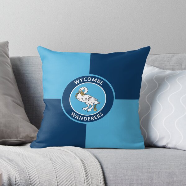 Wycombe Wanderers FC Logo - Squares Throw Pillow