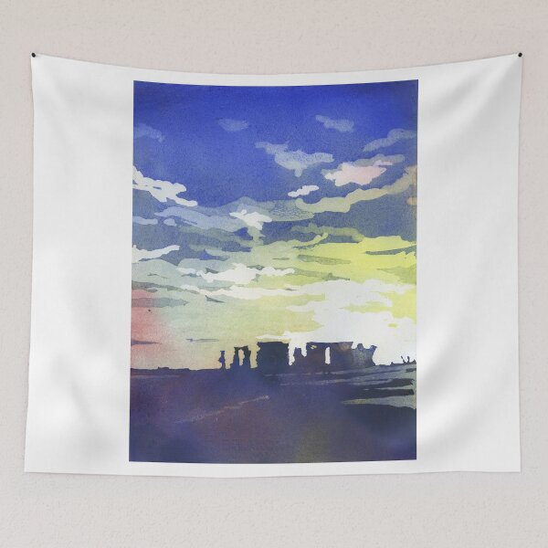 Item preview, Stonehenge silhouetted at sunset in the English countryside designed and sold by rfoxphoto.