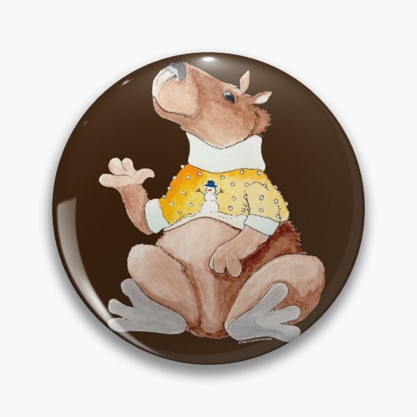 Item preview, Capybara Snowman Sweater Watercolor designed and sold by Casey Wilkinson.