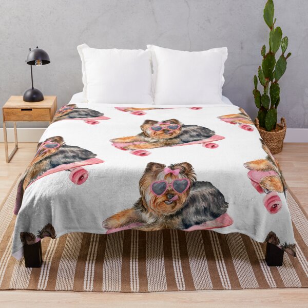 Item preview, Skateboarding Cute Yorkshire Terrier in Pink designed and sold by AwakenedSoul.