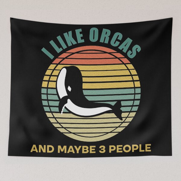Item preview, Retro Killer Whale I Like Orcas And Maybe Like 3 People  designed and sold by Rami Khalifah.
