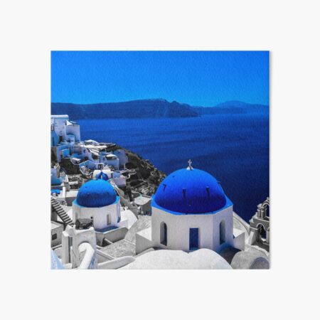 Blue Santorini Art Board Print