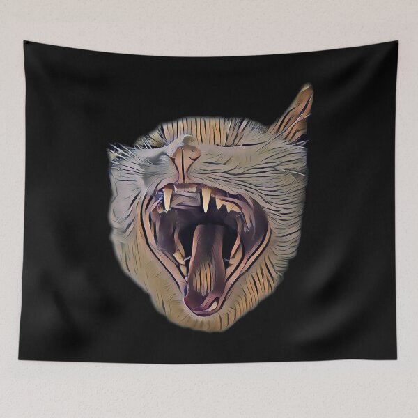 Item preview, Angry Cat; Screaming, Biting, Yowling, Attacking Funny Cat Design designed and sold by MondaysChild.