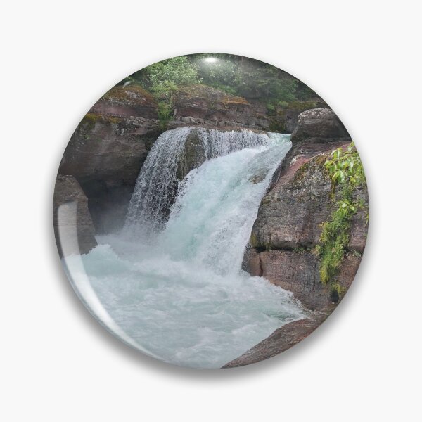 Item preview, Gunshot Pass Waterfall, Glacier National Park designed and sold by ArtistsPallets.