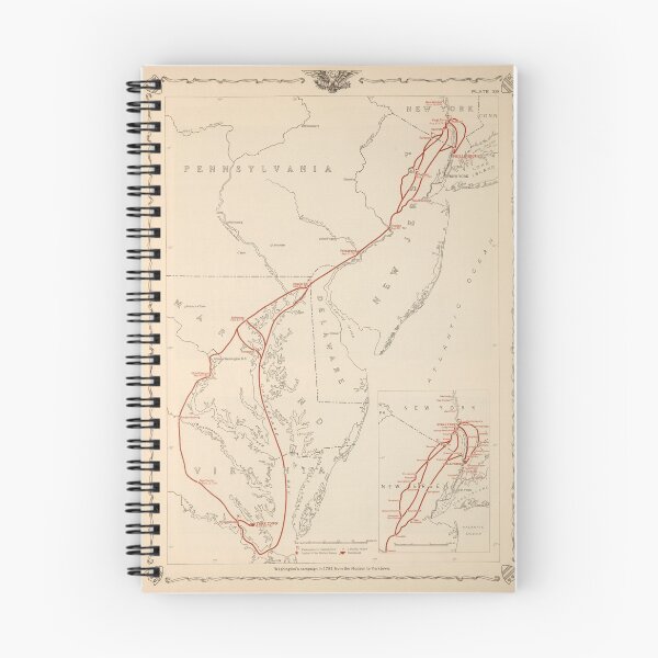 Item preview, Old General Washington Military Campaign Map (1932) Vintage Revolutionary War Atlas designed and sold by BravuraMedia.